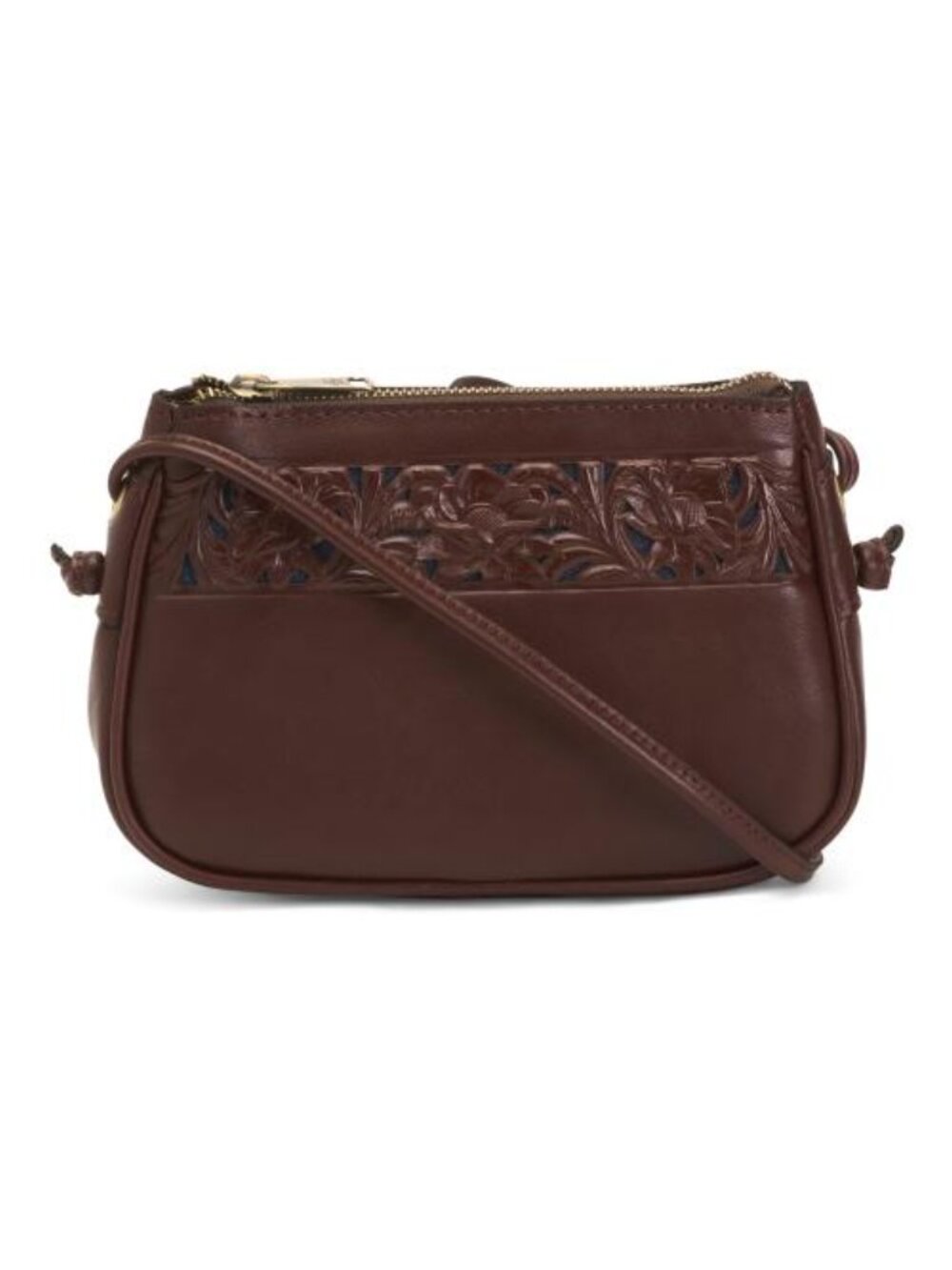 PATRICIA NASH Leather Bacoli Crossbody With Tooled Border